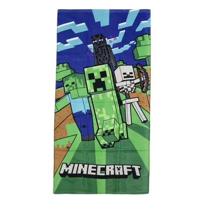 Hravý dětský ručník Minecraft Creeper, zelená