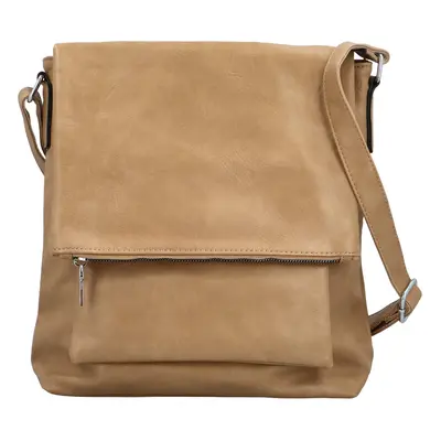 Stylová dámská koženková crossbody kabelka Monaria, khaki