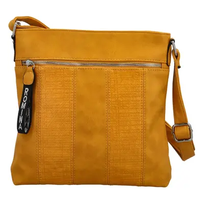 Trendy úzká dámská crossbody Meccorina, žlutá