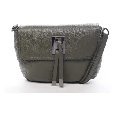 Módní malá dámská kožená crossbody Victorien zelená