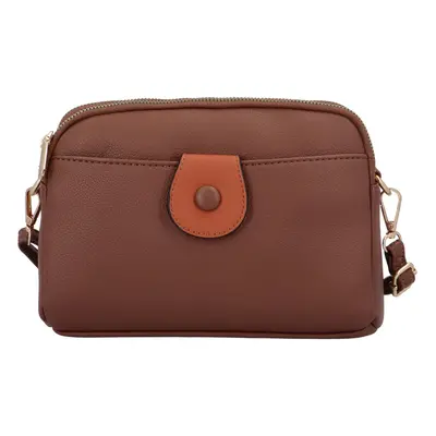 Stylová dámská malá koženková crossbody Estela, hnědá