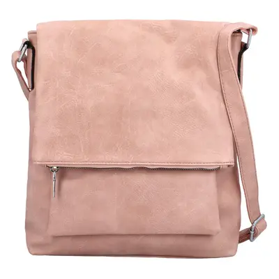 Stylová dámská koženková crossbody kabelka Monaria, růžová