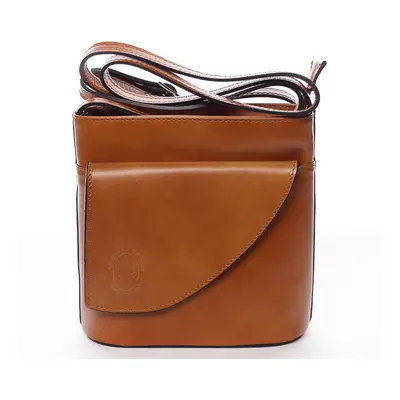 Stylová dámská kožená crossbody Hasta, koňaková