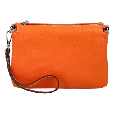 Luxusní kožená crossbody kabelka Marta, oranžová