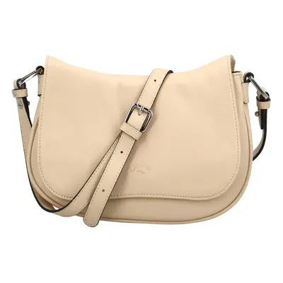 Trendy dámská kožená crossbody Maffy, béžová