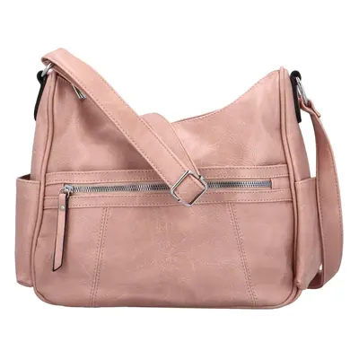 Stylová dámská koženková crossbody kabelka Rima, růžová