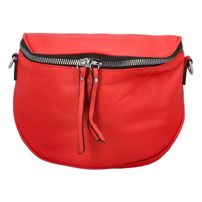 Módní dámská koženková ledvinka/crossbody André, červená