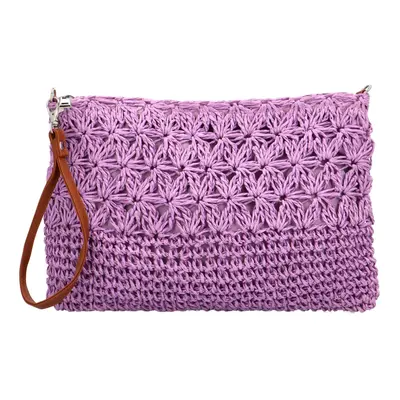 Stylová pletená crossbody kabelka Iraida, fialová