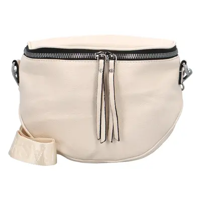 Módní dámská koženková ledvinka/crossbody Andrés, krémová