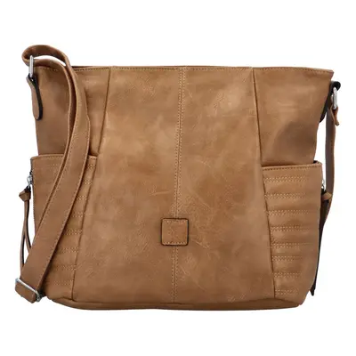 Trendy dámská koženková crossbody kabelka, Lisana, khaki