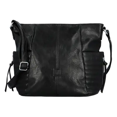 Trendy dámská koženková crossbody kabelka, Lisana, černá