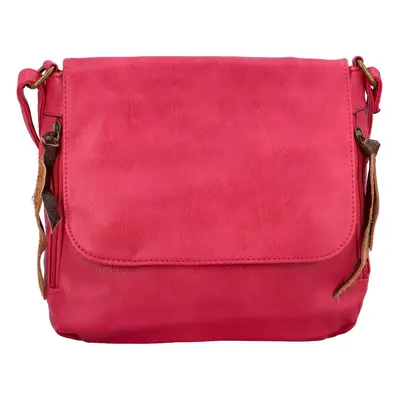 Trendová dámská koženková crossbody Alexa, tmavě růžová