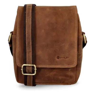 Luxusní pánská kožená crossbody Diviley Chrisben, hnědá