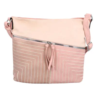 Módní dámská koženková crossbody kabelka Gelaida, růžová