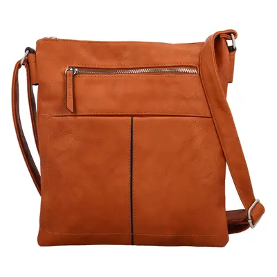 Trendy dámská koženková crossbody kabelka Rosalia, hnědá