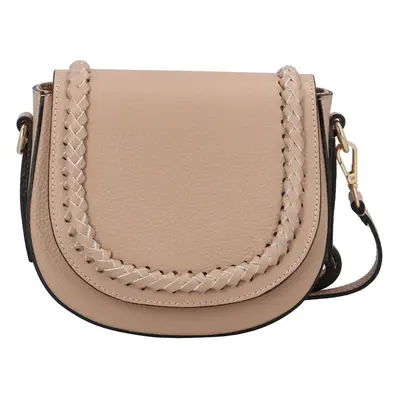 Luxusní dámská kožená crossbody Alex, tmavě béžová