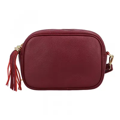 Elegantní dámská kožená crossbody kabelka Liane, vínová