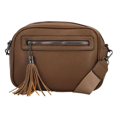 Stylová dámská koženková crossbody kabelka Venantie, taupe