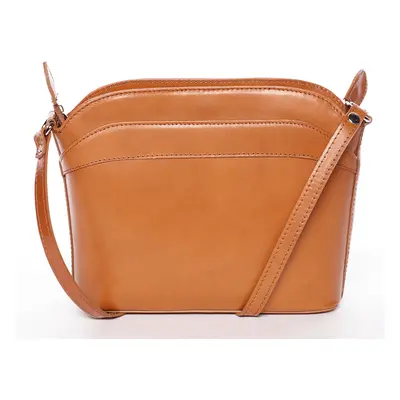 Kožená elegantní crossbody kabelka Angie, koňaková