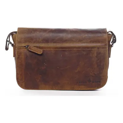 Menší praktická kožená crossbody Jeanne Green Wood, světle hnědá