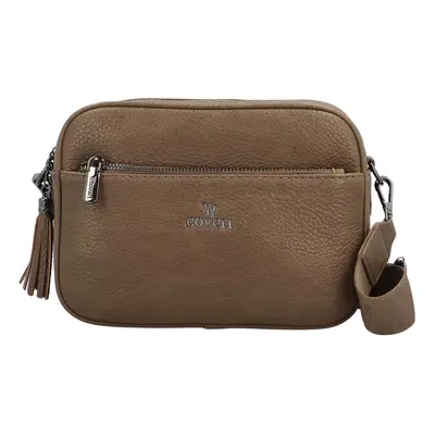 Trendy malá dámská koženková crossbody Kirikay, khaki