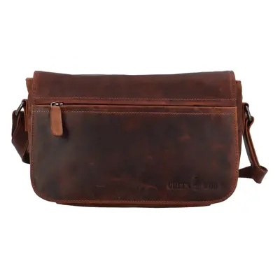 Menší praktická kožená crossbody Jeanne Green Wood, hnědá