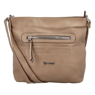 Trendová dámská koženková crossbody Amily, zemitá