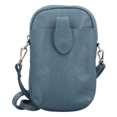 Trendy dámská kožená MINI crossbody Betsy, džínová