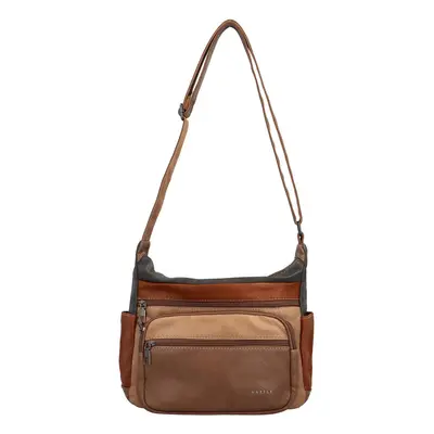 Trendy dámská koženková crossbody kabelka Fina, khaki