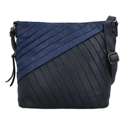 Stylová dámská koženková crossbody kabelka Kaleyes, tmavě modrá