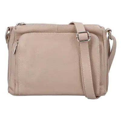 Stylová dámská kožená crossbody Robertina, růžová