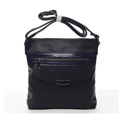 Praktická dámská koženková crossbody kabelka Stylish Ann, modrá