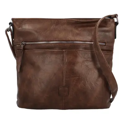 Trendy dámská koženková crossbody kabelka Tomila, coffee