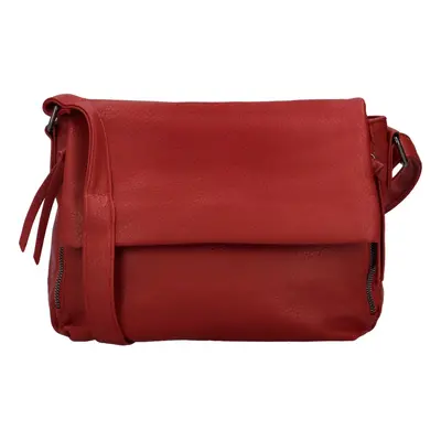 Stylová dámská koženková crossbody kabelka Teaga, červená