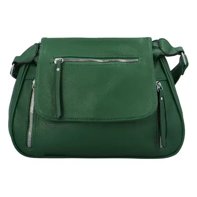 Trendy dámská koženková crossbody kabelka Laura, zelená