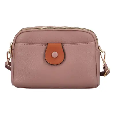 Stylová dámská malá koženková crossbody Estela, světle fialová