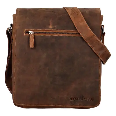 Kožená pánská crossbody/taška Green Wood Derekan, khaki