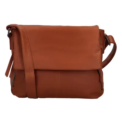 Stylová dámská koženková crossbody kabelka Teaga, hnědá