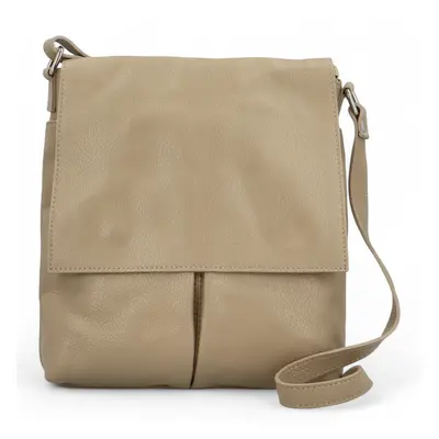 Stylová dámská kožená crossbody taška Carlon, taupe