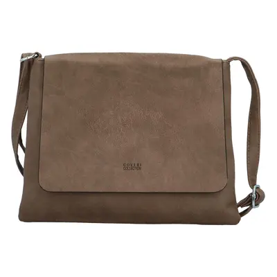 Trendy dámská koženková crossbody kabelka Korteri new, taupe