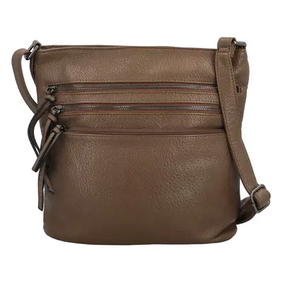 Stylová dámská koženková crossbody kabelka Lirid, taupe