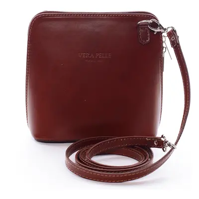 Dámská kožená crossbody Kirsten, tmavě hnědá