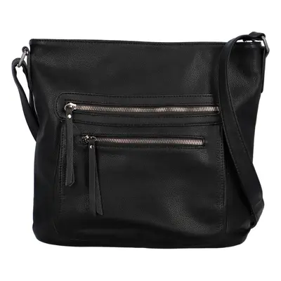 Trendy dámská koženková crossbody kabelka Tyrcia, černá