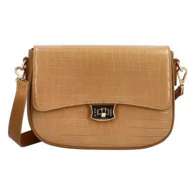 Módní dámská koženková crossbody kabelka Farida, camel