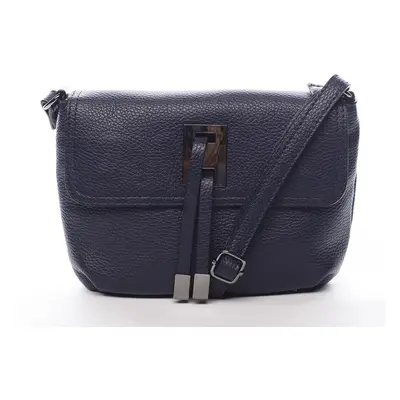 Módní malá dámská kožená crossbody Victorien modrá