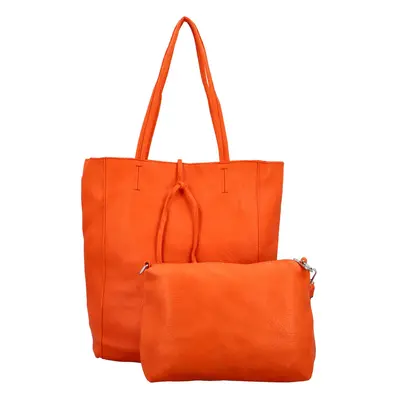 Elegantní sada: Kabelka přes rameno a crossbody Marcelle, oranžová