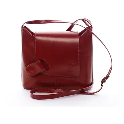 Elegantní kožená dámská crossbody kabelka Abella, červená