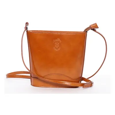 Dámská kožená crossbody Tereza, dark camel