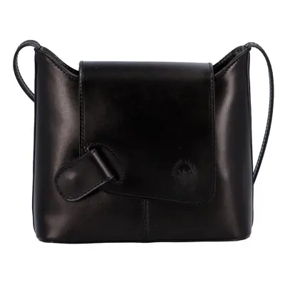 Kožená elegantní crossbody kabelka Abella, černá NEW