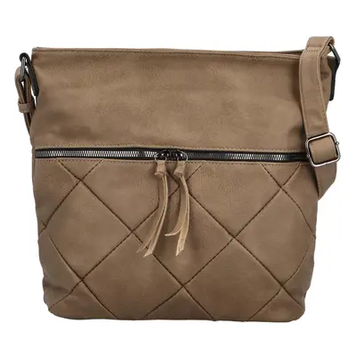 Stylová dámská koženková crossbody kabelka Aristid, taupe